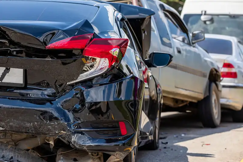 Car damaged from an accident